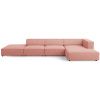 Růžová čalouněná rohová pohovka Cosmopolitan Design Arendal 341 cm, pravá