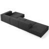 Černá čalouněná rohová pohovka Cosmopolitan Design Arendal 341 cm, pravá