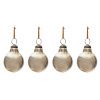 Set čtyř hnědých skleněných vánočních ozdob Kave Home Piril 6 cm