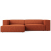 Terakotově červená čalouněná rohová pohovka Cosmopolitan Design Arendal 224 cm, levá