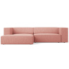 Růžová čalouněná rohová pohovka Cosmopolitan Design Arendal 224 cm, levá