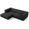 Černá čalouněná rohová pohovka Cosmopolitan Design Arendal 224 cm, levá