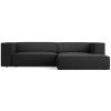Černá čalouněná rohová pohovka Cosmopolitan Design Arendal 224 cm, pravá