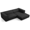 Černá čalouněná rohová pohovka Cosmopolitan Design Arendal 224 cm, pravá
