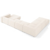 Světle béžová čalouněná rohová pohovka do "U" Cosmopolitan Design Arendal 364 cm, levá