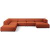Terakotově červená čalouněná rohová pohovka do "U" Cosmopolitan Design Arendal 364 cm, levá