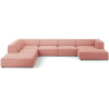 Růžová čalouněná rohová pohovka do "U" Cosmopolitan Design Arendal 364 cm, levá