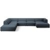 Královsky modrá čalouněná rohová pohovka do "U" Cosmopolitan Design Arendal 364 cm, levá