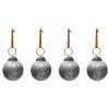 Set čtyř stříbrných skleněných vánočních ozdob Kave Home Blama 6 cm