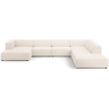 Světle béžová čalouněná rohová pohovka do "U" Cosmopolitan Design Arendal 364 cm, pravá