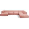 Růžová čalouněná rohová pohovka do "U" Cosmopolitan Design Arendal 364 cm, pravá