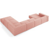 Růžová čalouněná rohová pohovka do "U" Cosmopolitan Design Arendal 364 cm, pravá