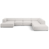 Světle šedá čalouněná rohová pohovka do "U" Cosmopolitan Design Arendal 364 cm, pravá