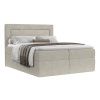 Šedobéžová čalouněná postel boxspring IMAGINE 200 x 200 cm