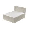 Šedobéžová čalouněná postel boxspring IMAGINE 200 x 200 cm