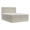Šedobéžová čalouněná postel boxspring IMAGINE 200 x 200 cm