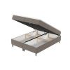 Hnědá čalouněná postel boxspring KANAI 180 x 200 cm