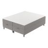 Šedá čalouněná postel boxspring KANAI 160 x 200 cm