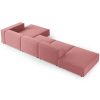 Růžová sametová rohová pohovka Cosmopolitan Design Arendal 341 cm, pravá