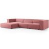 Růžová sametová rohová pohovka Cosmopolitan Design Arendal 284 cm, levá