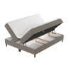 Hnědá čalouněná postel boxspring MALTE 160 x 200 cm