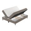 Hnědá čalouněná postel boxspring MALTE 200 x 200 cm
