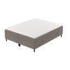 Hnědá čalouněná postel boxspring MALTE 200 x 200 cm