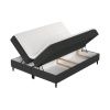 Antracitově šedá čalouněná postel boxspring MALTE 200 x 200 cm