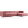 Růžová sametová rohová pohovka Cosmopolitan Design Arendal 284 cm, pravá