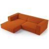 Oranžová sametová rohová pohovka Cosmopolitan Design Arendal 224 cm, levá