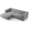 Světle šedá sametová rohová pohovka Cosmopolitan Design Arendal 224 cm, levá
