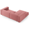 Růžová sametová rohová pohovka Cosmopolitan Design Arendal 224 cm, levá