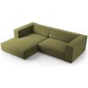 Zelená sametová rohová pohovka Cosmopolitan Design Arendal 224 cm, levá
