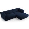 Královsky modrá sametová rohová pohovka Cosmopolitan Design Arendal 224 cm, pravá