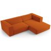 Oranžová sametová rohová pohovka Cosmopolitan Design Arendal 224 cm, pravá