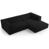 Černá sametová rohová pohovka Cosmopolitan Design Arendal 224 cm, pravá