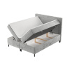 Světle šedá čalouněná postel boxspring NOBLE 180 x 200 cm