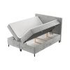 Světle šedá čalouněná postel boxspring NOBLE 200 x 200 cm