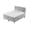 Světle šedá čalouněná postel boxspring NOBLE 200 x 200 cm