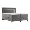 Šedá čalouněná postel boxspring NOBLE 160 x 200 cm