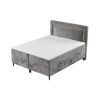 Šedá čalouněná postel boxspring NOBLE 200 x 200 cm