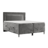 Šedá čalouněná postel boxspring NOBLE 200 x 200 cm