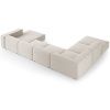 Světle béžová sametová rohová pohovka do "U" Cosmopolitan Design Arendal 364 cm, levá