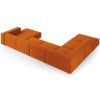 Oranžová sametová rohová pohovka do "U" Cosmopolitan Design Arendal 364 cm, levá