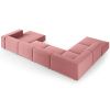 Růžová sametová rohová pohovka do "U" Cosmopolitan Design Arendal 364 cm, levá