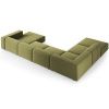 Zelená sametová rohová pohovka do "U" Cosmopolitan Design Arendal 364 cm, levá