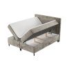 Béžová čalouněná postel boxspring NOBLE 200 x 200 cm