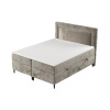 Béžová čalouněná postel boxspring NOBLE 200 x 200 cm