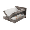 Hnědá čalouněná postel boxspring NOBLE 180 x 200 cm