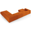 Oranžová sametová rohová pohovka do "U" Cosmopolitan Design Arendal 364 cm, pravá